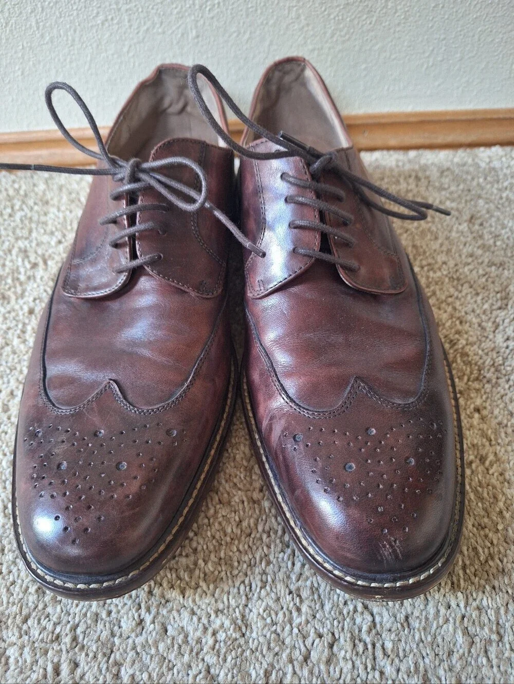 BANANA REPUBLIC Wingtip Brogue Dress Shoes Lace Up Leather Mens Size 10 M